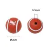 Popular Transfronteiriça Futebol Borracha Esportes Contas DIY Caneta com Contas Corrente de Celular Contas Soltas Atacado