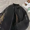 Marca da Moda Roupa de Beisebol Bordada Americana Jaqueta Aviador Masculina para Casal Vintage Outono e Inverno Algodão Acolchoado Espesso