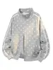Otoño 2026 Estilo Nuevo Estilo Hong Kong Sombra Cero Pared Talla Grande Cuello Alto Sudadera con Capucha Cardigan M-5X HW261042-P46