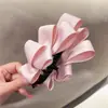 Grampo de Cabelo Banana Grande Elegante Plissado para Fixação de Rabo de Cavalo Alto, Grampo Torcido, Grampo de Cabelo de Cetim, Acessório de Cabelo Feminino