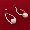 Joyería de Comercio Exterior Plata Chapada en Cobre Moda Europea y Americana Pendientes de Cuentas de Arena Versión Coreana en Stock Temu Xiyin Tk Venta Caliente