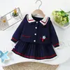 Conjunto de Duas Peças Suéter Estilo Academia para Meninas Outono Inverno Novidades Conjunto para Meninas Conjunto de Tricô Japonês Coreano Saia Saia Plissada de Tricô