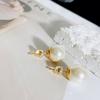 Pendientes de botón redondos de perla simples Bosha Liya, aguja de plata s925, modernos, elegantes, estilo de Hong Kong, pendientes de alta calidad