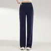 Pantalones de Yoga Casual de Moda para Mujer Primavera/Otoño, de Cintura Alta, Pierna Ancha, Favorecedores, Pierna Recta, Pantalones Largos para Deporte y Fitness