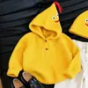 Nuevo Conjunto de Ropa Infantil para Otoño 2026 para Niños y Niñas, Sudadera con Capucha Amarilla de Dibujos Animados Dopamina y Pantalones Rectos