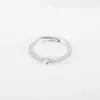 Anillo de apertura ajustable de cobre con incrustaciones de circonita, 26 letras del alfabeto inglés, joyería de moda de alto nivel y temperamento, para cruzar fronteras