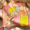 Pañuelo de Seda Artificial Estilo Primavera y Verano para Mujer, Estampado Colorido Estilo Pintura al Óleo, Pañuelo Cuadrado Pequeño, Artístico, Fresco, Pañuelo Decorativo de Cuello de Gama Alta