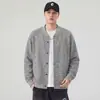 Jaqueta suéter retro japonesa para homens, cardigã casual listrado solto da moda de outono, blusa de tricô de manga comprida
