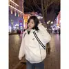 Sudadera de Estilo Coreano Simple Estilo Perezoso Versátil con Cuello Alto para Mujer en Otoño e Invierno Suelta de Terciopelo Engrosada Chaqueta Cardigan con Cremallera de Moda