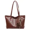 Bolsa Tote Retrô da Moda Feminina 2026 Novo Estilo Bolsa de Ombro Versátil de Grande Capacidade Bolsa Tote