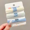 Primavera y verano nuevo banda de goma azul sal marina cuerda para el pelo verano pelo alta elástica cuerda para el pelo linda pequeña banda de goma accesorios para el pelo tocado