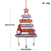 Decoración de letrero de madera navideño de Amazon transfronterizo, letrero redondo, colgante de madera de puerta de Papá Noel y muñeco de nieve