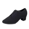 Sapatos Profissionais de Dança Latina Femininos Adulto Tecido Oxford Salto Médio Sapatos de Dança Solado Macio Prática de Dança Latina Dança Social Sapatos Femininos