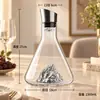 Decantador Transparente Estilo Europeo de Lujo Ligero Cascada de Iceberg para Uso Doméstico, Dispensador de Vino de Tipo Filtro para Decantación Rápida