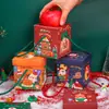 Caja de Regalo Navideña Linda Caja para Envolver Regalos Navideños Hechos a Mano para Estudiantes Caja de Manzana Portátil Recuerdo de Nochebuena