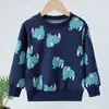 Moletom Infantil Estilo Primavera e Outono Roupas para Meninos 2026 Nova Camiseta de Manga Longa para Meninos Mais Velhos Top de Outono com Forro de Fleece