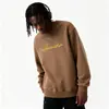 Moletom de Algodão Pesado para Casais, Corte Amplo, Gola Redonda, Pulôver sem Capuz, Versátil, Quente, Blusa Estampada para Outono e Inverno