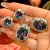2026 Zhuangshengsheng Joias Ninho de Pássaro Sintético Cortado Pedra Preciosa Sete Cores Luxo Leve Conjunto de Alta Qualidade 15*20-10-12