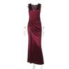 Ins Europeo y Americano 2025 Verano Sexy Cuello en V Profundo Satén Abertura Vestido de Tirantes Femenino Vestido Ajustado Falda Larga