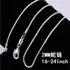 Wishi Accesorios de Plata Cadena de Serpiente de 2 mm Cadena Hueso de Serpiente Collar de Plata Chapada de Moda Cadena Redonda de Serpiente Collar para Mujer