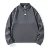 Roupas Masculinas Shanggu 2026 Camisa Polo Manga Longa com Gola Lapela Masculina Moletom Solto Fashionável Confortável Tendência Top para Homens
