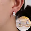 Pendientes de Moda Transfronterizos con Incrustaciones de Circonita, Nuevo Estilo Más Vendido, Moda de Alta Gama, Pendientes Versátiles Simples y Lujosos