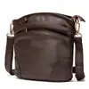 Bolso de Hombro Suave de Cuero de Vaca Retro, Bolso Cubo de Piel de Vaca de Primera Capa, Bolso de Piel Genuina para Mujer, Bolso Cruzado de Hombro Casual