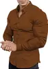 Camisa Nueva de Manga Larga para Hombre Otoño Primavera Cross Europe Estampado 3D Casual de Negocios Sin Planchar Color Sólido Camisa con Cuello