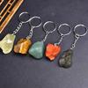 Llavero de Piedra Bruta de Cristal Natural Cadena de Bolsa de Mineral de Piedra Bruta Irregular Hebilla de Cadena Anillo Colgante Accesorios de Joyería Suministro Directo de Fábrica