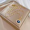 [Aço Titânio] Olhos Ovais Luz de Luxo Transfronteiriço Banquete Casamento Colar Feminino Celebridade da Internet Corrente de Clavícula Versátil Corrente de Aço Titânio