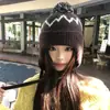 Chapéu de Lã Cinza Vintage para Mulheres, Estilo Faculdade Fair Isle de Inverno, Chapéu de Tricô Quente Espesso com Proteção de Orelhas, Gorro Versátil