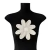 Parche de Tela Bordada de Encaje Bicolor Flor de Crisantemo Grande Lolita Accesorios para Ropa Infantil Girasol Listo para Usar Accesorios de Corsage de Alta Gama