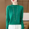 Nuevo Suéter de Punto sin Costuras de una Sola Pieza 100% Lana Pura para Otoño e Invierno 2026 con Cuello Semi-Alto y Diseño Hueco para Mujer