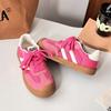 Versión europea fondo suave retro versátil transpirable casual plateado zapatos de entrenamiento alemanes para mujer 2024 nuevos de cordones zapatos forrest gump