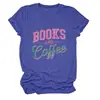 Libros y Café Amazon Ebay Sitio Independiente Camiseta Casual de Manga Corta con Cuello Redondo para Mujer Moderna y Única