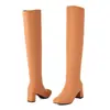 Botas por encima de la rodilla comercio exterior 48 botas nuevas 32 calcetines botas de tacón alto hip-hop talla botas delgadas talla botas de jinete botas de mujer
