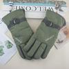 Guantes de esquí para hombre, de invierno, cálidos, con forro polar, gruesos, resistentes al frío y al viento, para montar en motocicleta, guantes de algodón