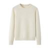 Suéter Grueso de Cuello Redondo para Mujer de Cachemira 100% Pura, Color Sólido Versátil, Tejido de Punto, Otoño e Invierno, Suéter de Punto Holgado