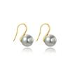Pendientes de alta gama geométricos creativos ganchos de oreja de perla temperamento tacones altos tachuelas de oreja de perla ganchos de oreja de diseño simple de nicho
