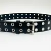 (Cinto de Couro Moderno Estilo Americano, Celebridade da Internet, Furos Completos para Mulheres, Hip-Hop Punk Tendência, Cinto de Duas Fileiras, Cinto Cool para Comércio Exterior)