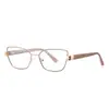 Gafas anti luz azul transfronterizas 3167 virola de propionato pata ancha montura de metal cara pequeña para mujer reducción de edad lente plana blanca