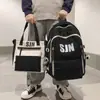 Bolsa de Mending Portátil para Alunos do Ensino Fundamental Japonês Mochila Grande Capacidade Estilo Coreano Ins Estilo Universitário para Alunos do Ensino Médio Conjunto de Duas Peças
