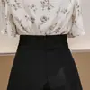 Shorts de terno preto de verão feminino cintura alta outono solto slim fit modelador perna larga fino para usar por cima shorts de bota fada