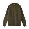 Ropa Vintage Yidao Otoño 2026 Nuevo Suéter de Media Cremallera con Cuello Alto para Hombre Punto Retro Simple de Color Sólido con Hombros Caídos