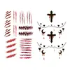 Combinación de Pegatinas de Tatuaje de Elemento de Horror de Cicatriz de Halloween Transfronteriza Estilo de Atmósfera de Maquillaje Divertido de Horror