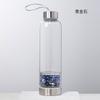 Vaso de Agua Energético de Grava de Cristal Natural Tapa de Acero Inoxidable 304 Botella de Agua con Partición de Boca Pequeña Vidrio para Spa Transfronterizo