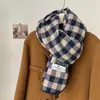 Cachecol Xadrez Arco-Íris para Mulheres no Inverno Estilo Coreano Versátil Xale Imitação de Caxemira Lã Grossa Cachecol para Casal Estudante Grosso