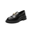 Mocasines Arc De Triomphe 2024 Nueva Primavera Piel Genuina Retro Punta Redonda Estilo Británico Zapatos Pequeños de Cuero Zapatos Individuales Estilo Retro