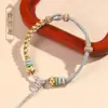 Cordón trenzado hecho a mano semiacabado para pulsera de hebilla de paz, se puede usar para ensartar dijes de flores, cuentas de la fortuna doradas, pulsera de hilo rojo para mujeres en su año zodiacal