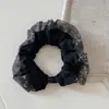 Elástico de Cabelo Retro Pérola de Alta Elasticidade com Renda Floral Fresca, Simples Faixa de Cabelo para Rabo de Cavalo, Elástico de Cabelo